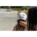 RKD159JR REKD Junior Elite 2.0 Helmet White Putting On 1.jpg