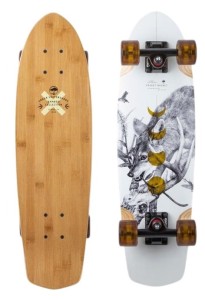 Deskorolka Cruiser Arbor Bamboo Pocket Rocket - white/black